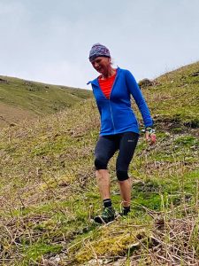 Nicky Spinks descending Dunmail during her May attempt